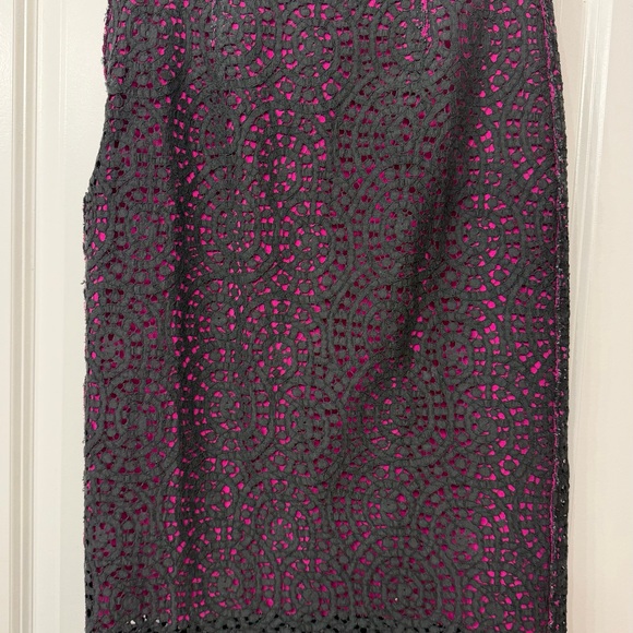 Ports 1961 Black and Pink Lace Pencil Skirt - Picture 2 of 4